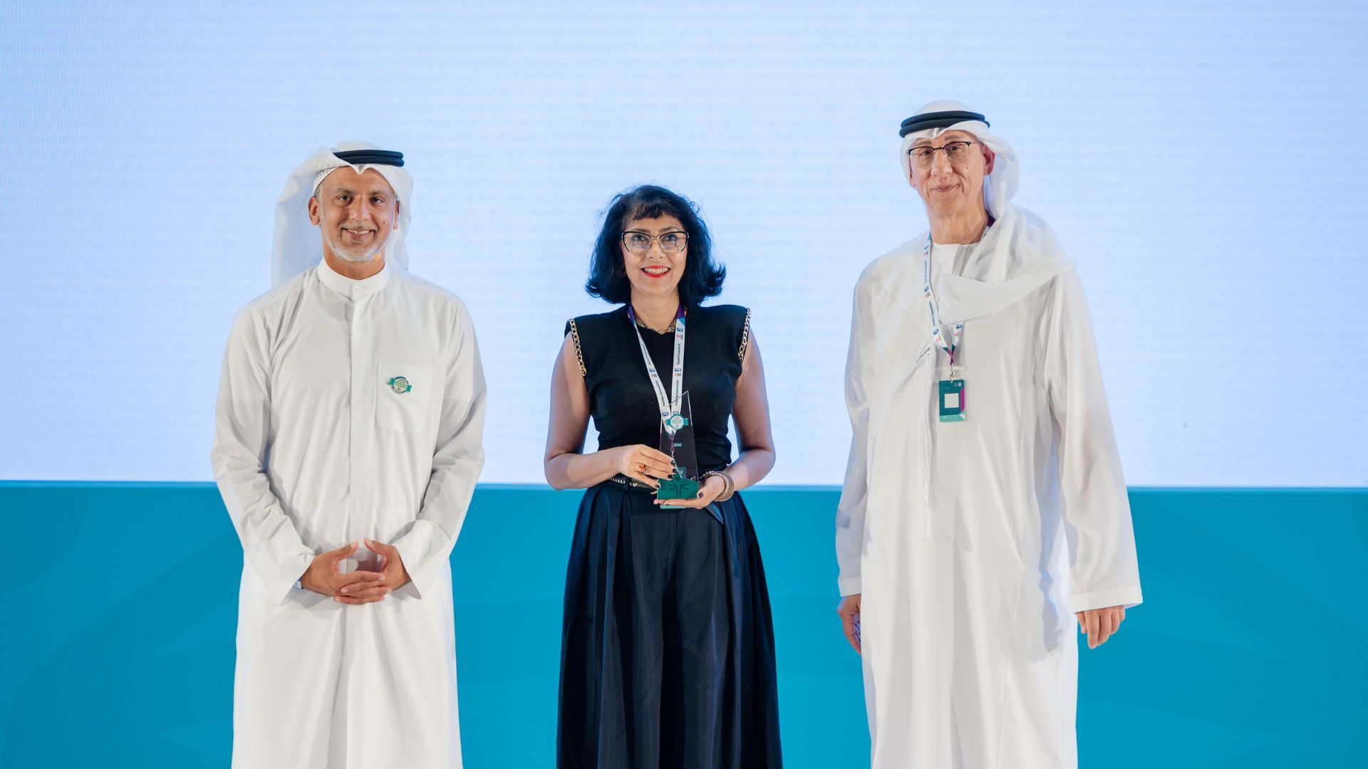 Priya Sarma receiving awards at Special Olympics UAE.