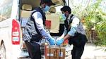 International Rescue Committee representatives unload a delivery at a refugee camp in Bangladesh.