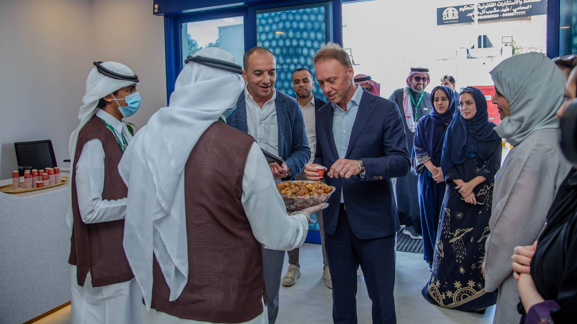 CEO Hein Schumacher having Saudi coffee and dates
