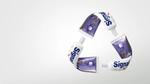 Recycling image made up of Signal toothpaste tubes