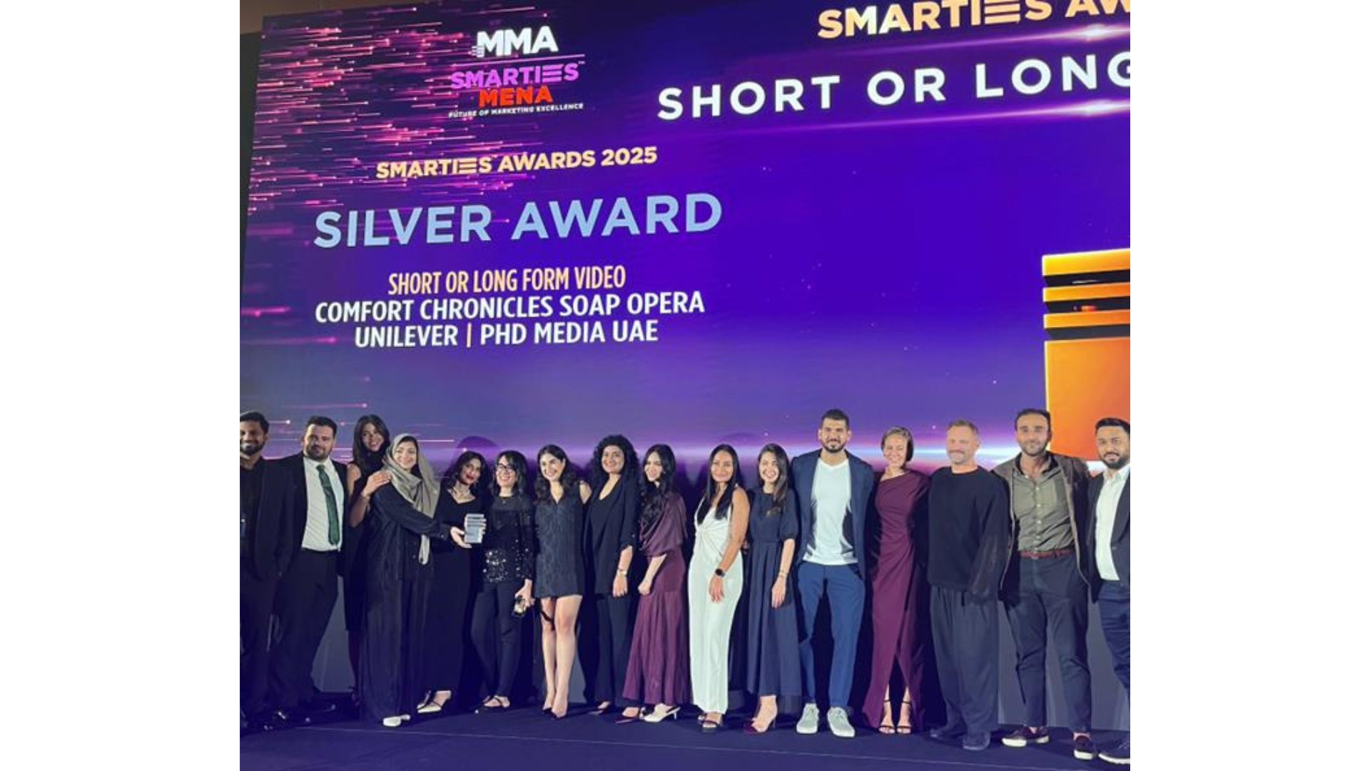 Unilever Arabia celebrating the awards received at MMA MENA