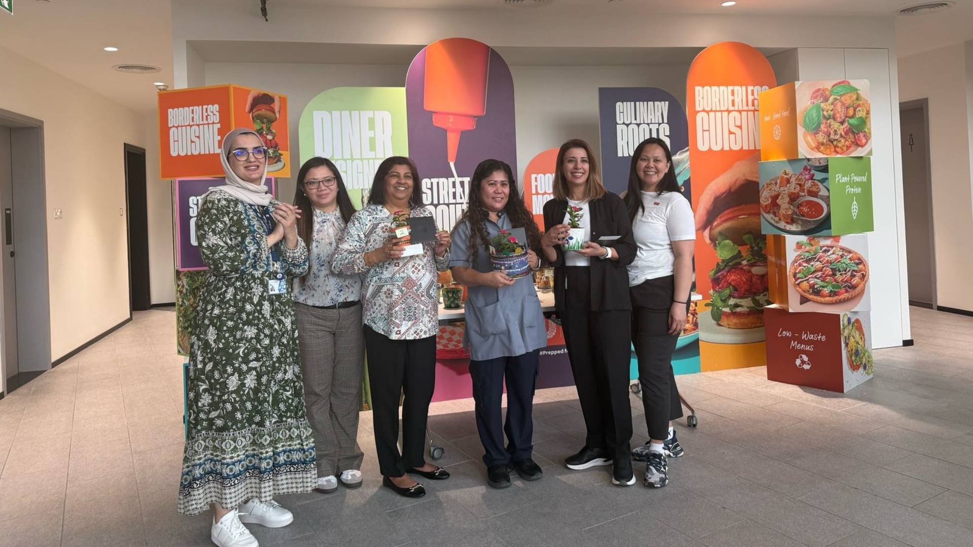 Employees celebrating world earth day in Unilever Arabia