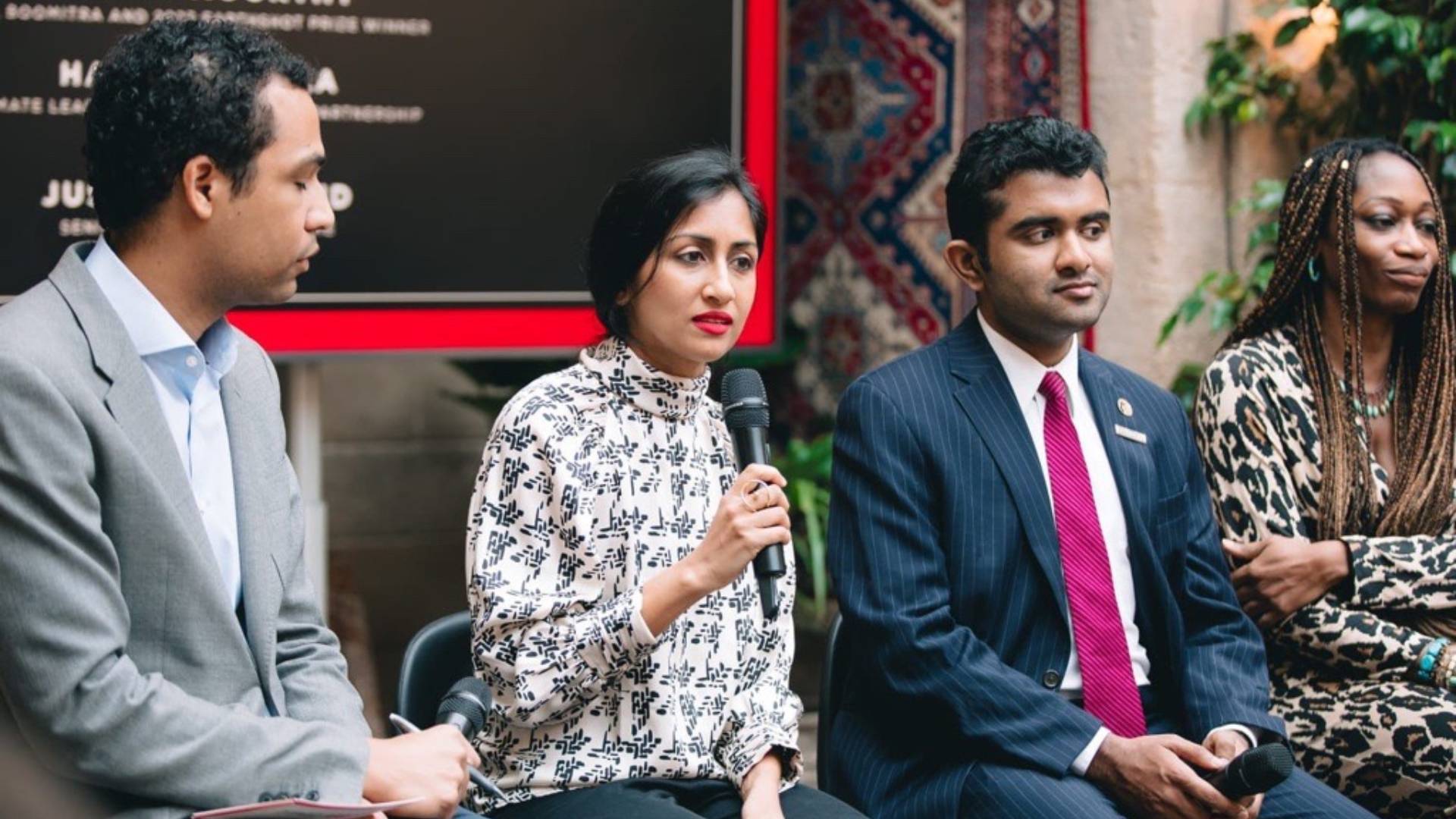 Anila Gopal with panelists during an event hosted by Time global media as part of the COP29 climate summit in Azerbaijan.