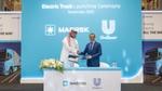 Mohamed El Zouka and Maersk leader signing the agreement