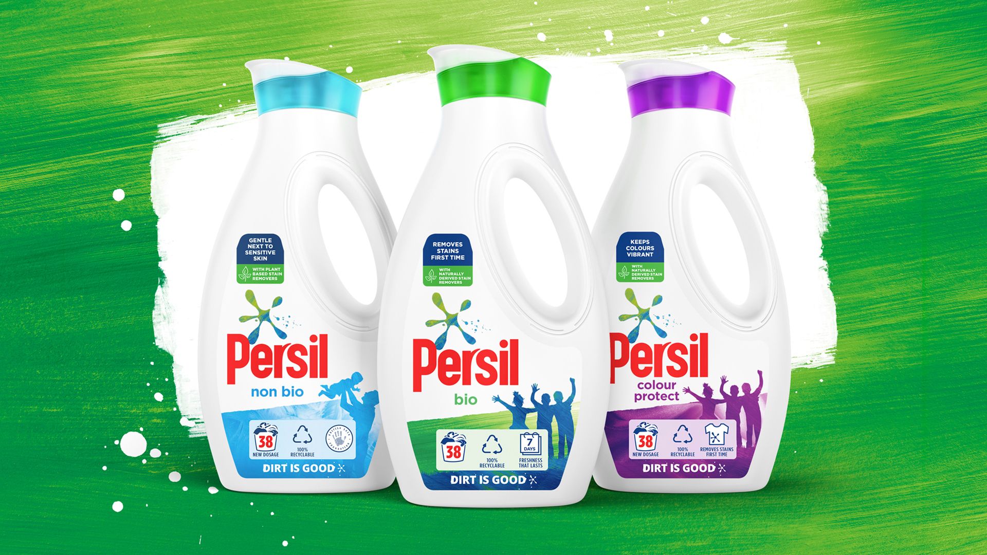 Three Persil bottles with DIG logo  